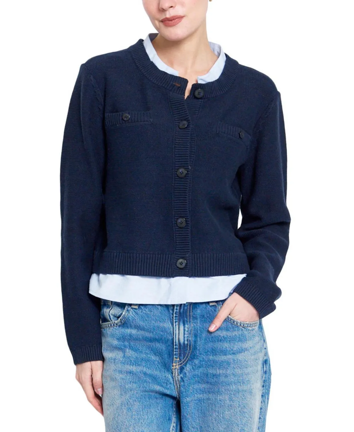 Coen Towfer Cotton-Blend Cropped Cardigan by Central Park West