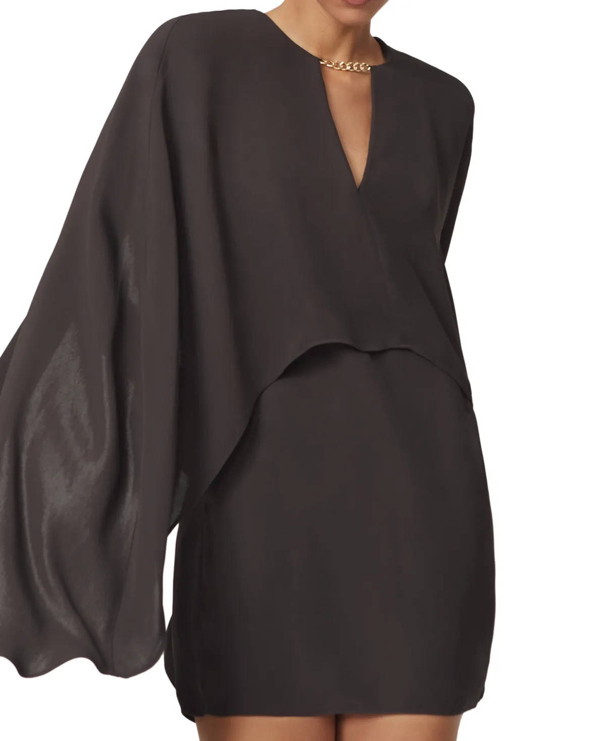 Chain-Detail Cape Mini Dress by Reiss