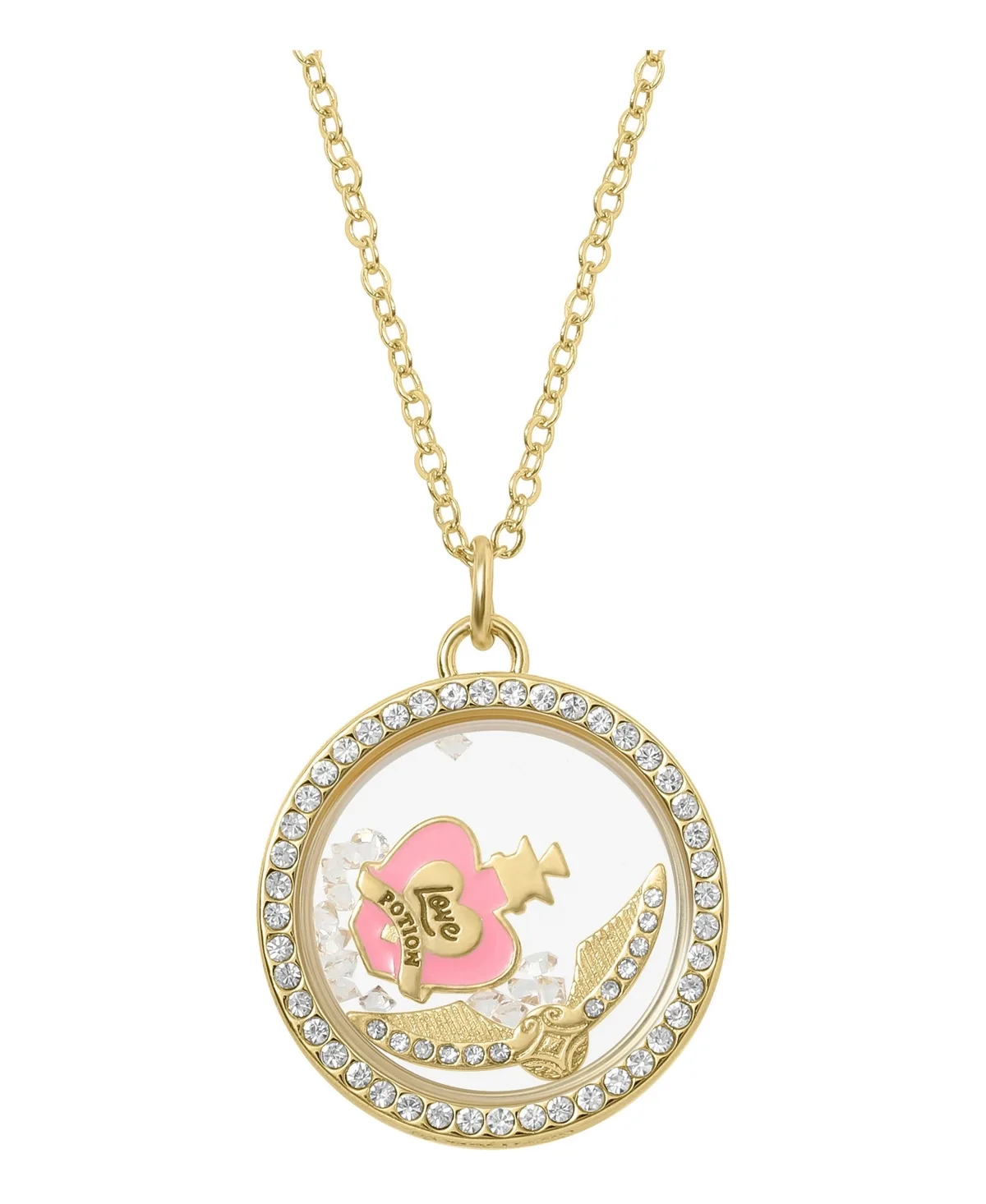 Harry Potter Love Potion and Golden Snitch Shaker Pendant Necklace with Crystals - 18 + 1 by Harry Potter