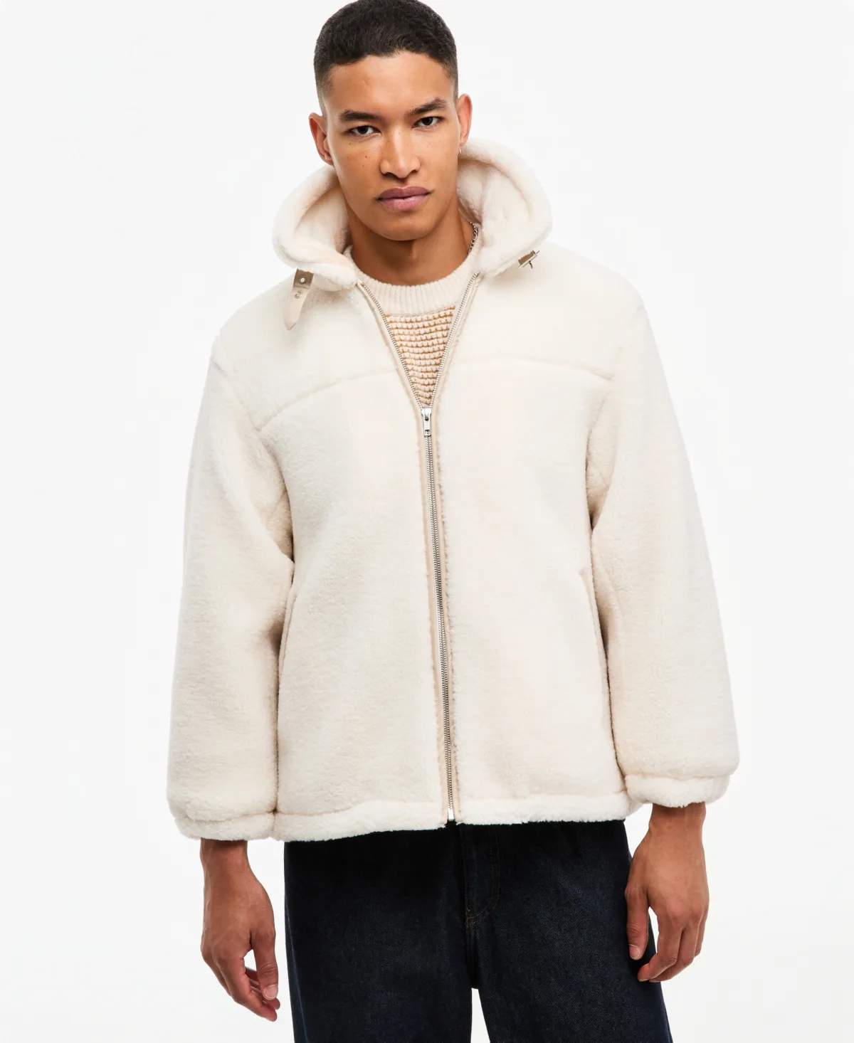 Relaxed-Fit Sherpa Hooded Jacket by Mode of One