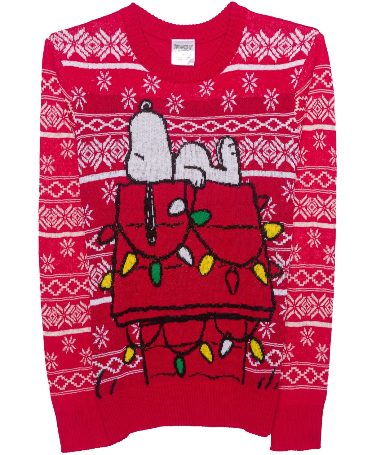 Snoopy Fair Isle Holiday Crewneck Sweater by Hybrid Apparel