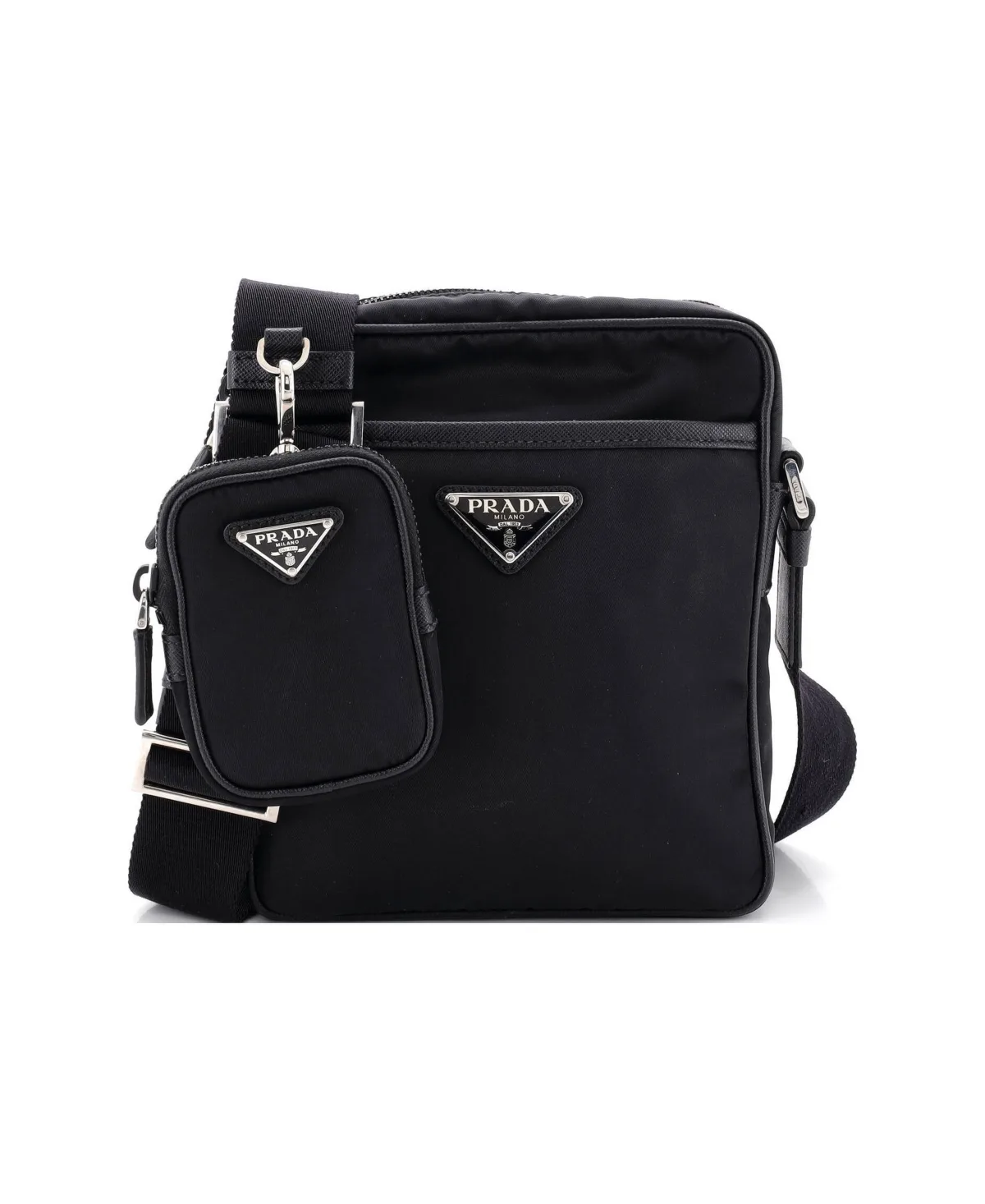 Pre-Owned Prada Small Re-Edition Front Pocket Messenger Bag Tessuto by Prada