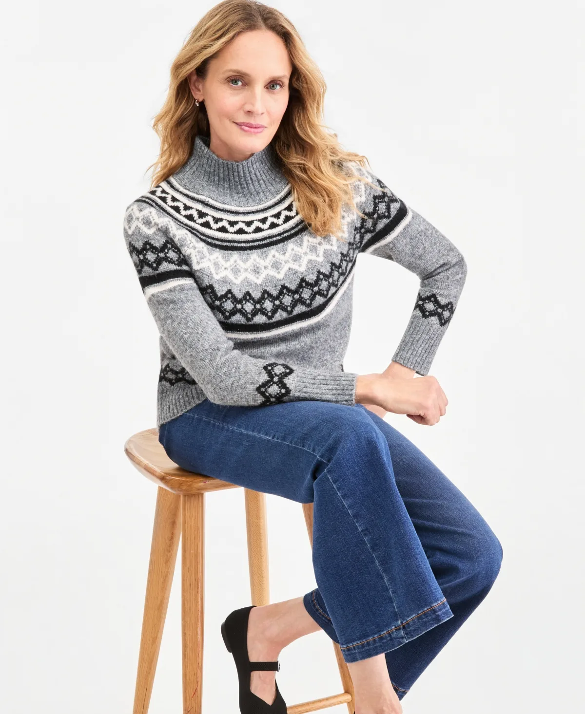 Fair Isle Mockneck Sweater by Style & Co