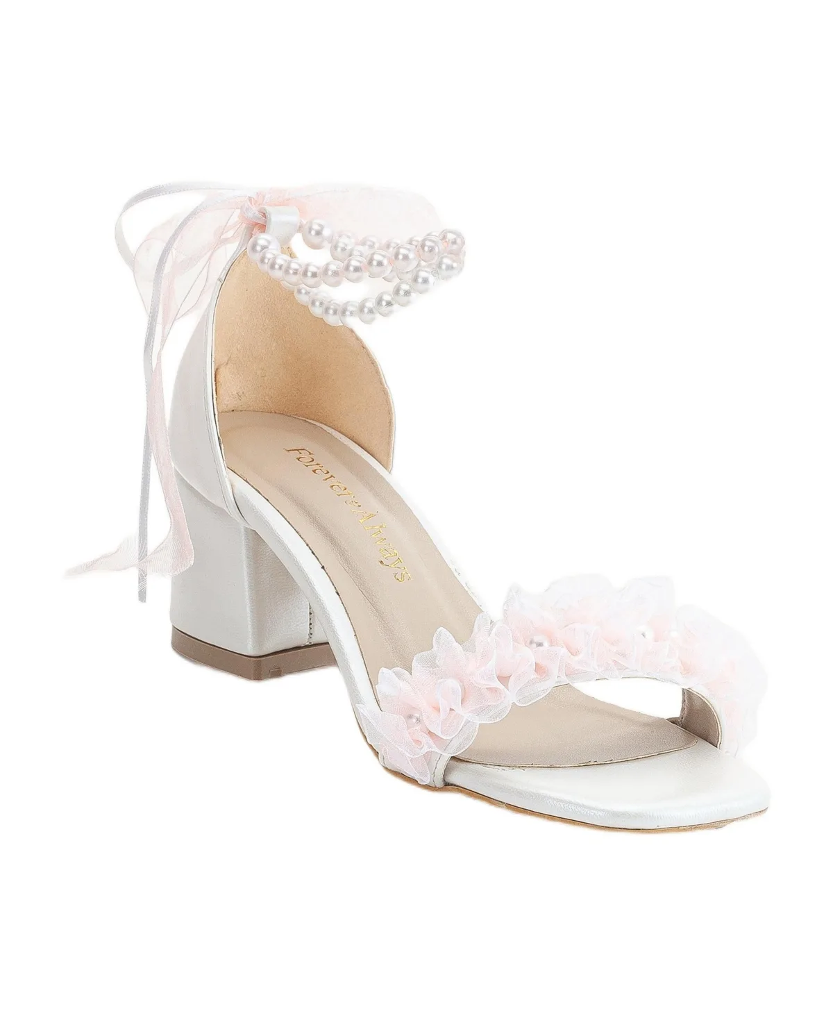 Moana Lace Bridal Low Heel Sandals by Forever & Always Shoes