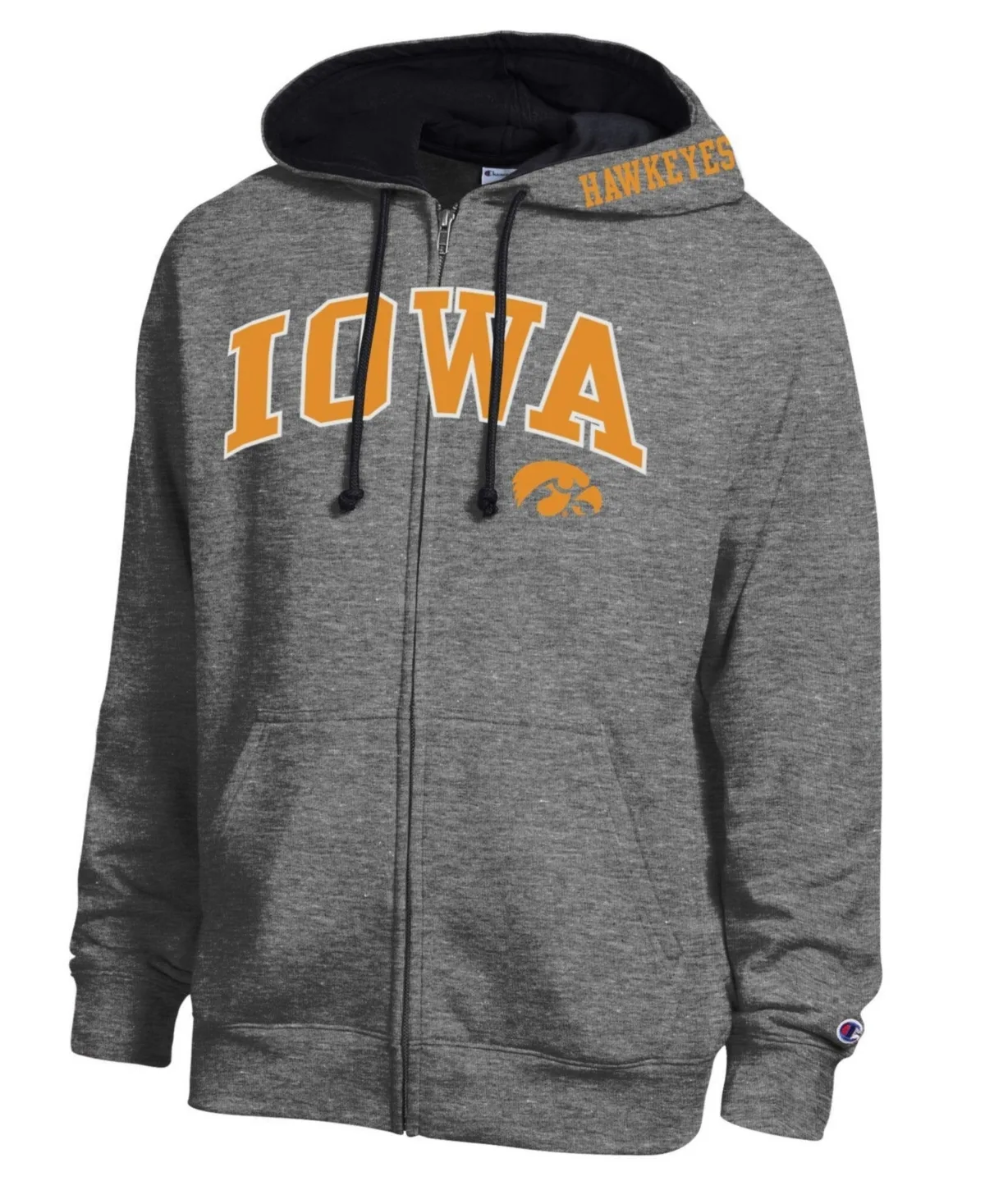 Iowa Hawkeyes Arch Logo Full-Zip Fleece Hoodie by Champion