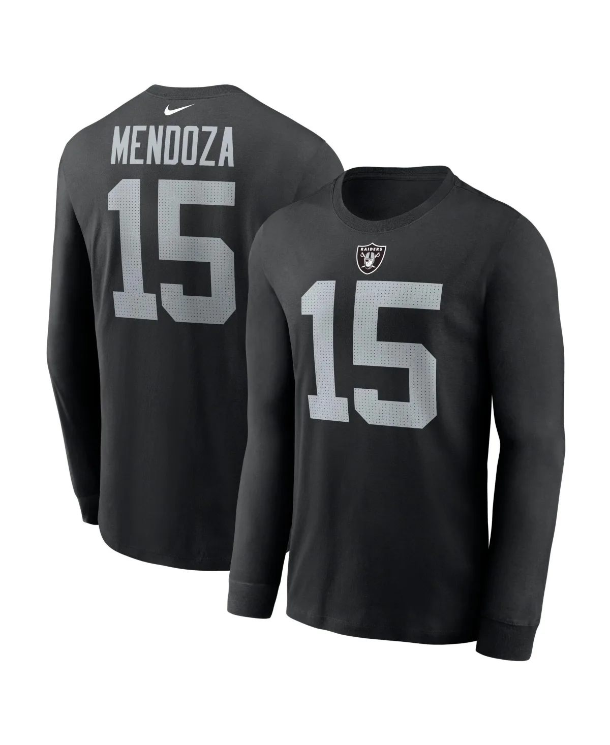 Fernando Mendoza Las Vegas Raiders Name & Number Long Sleeve T-Shirt by Nike