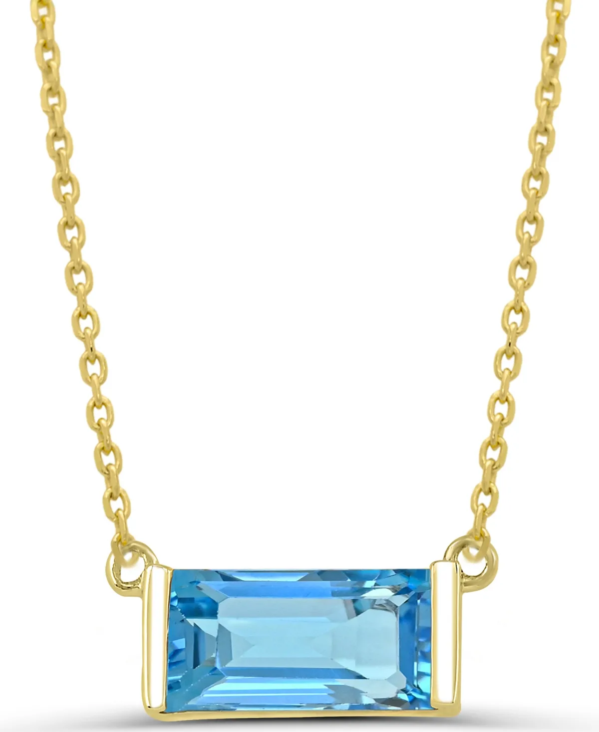 Blue Topaz (3/4 ct. t.w.) Pendant Necklace in 14k Gold-Plated Sterling Silver