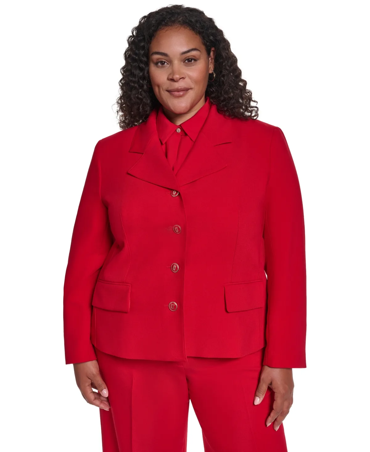 Cropped Shoulder-Padded Blazer by Karl Lagerfeld
