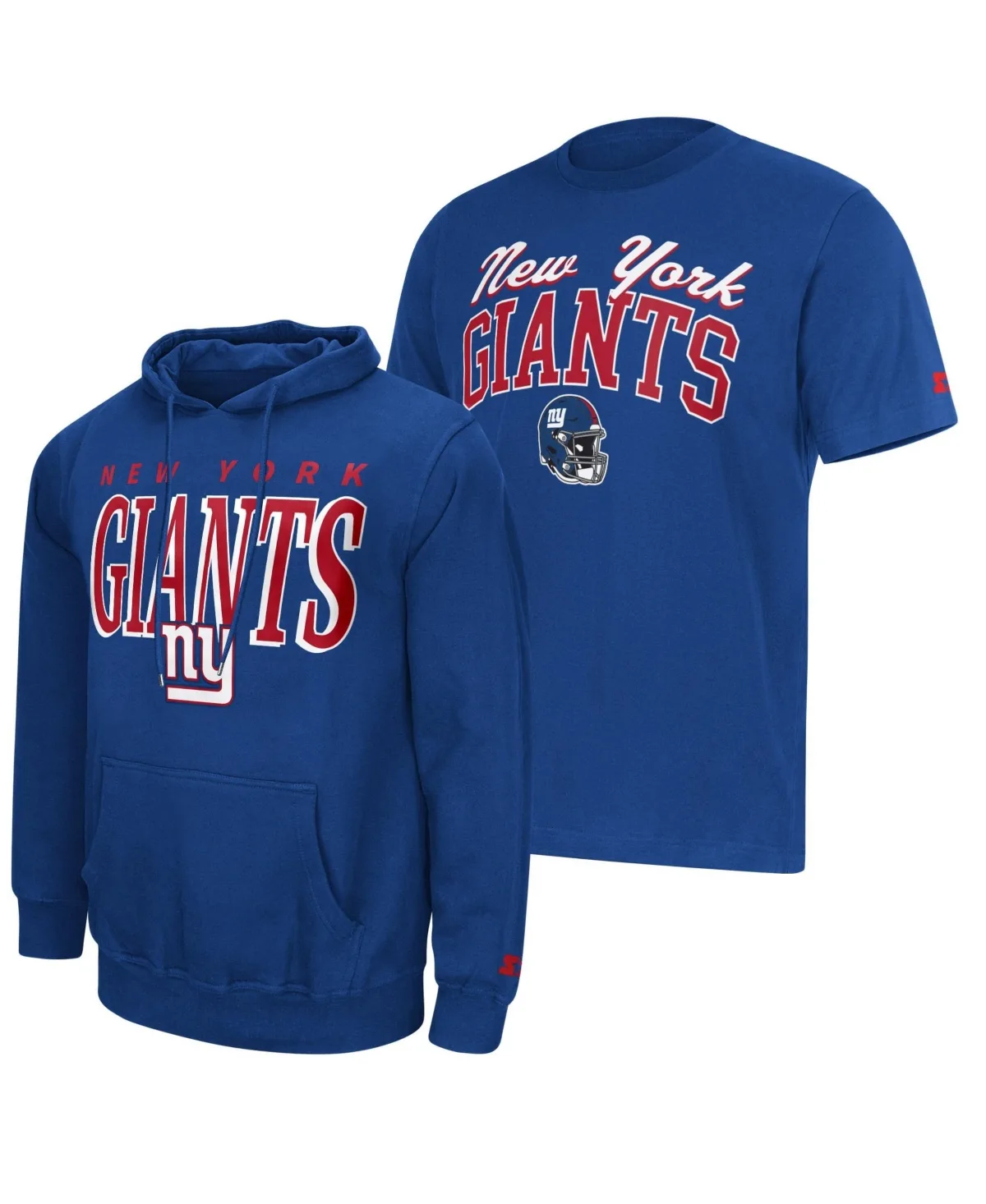 New York Giants Logo T-Shirt Hoodie Set by Starter
