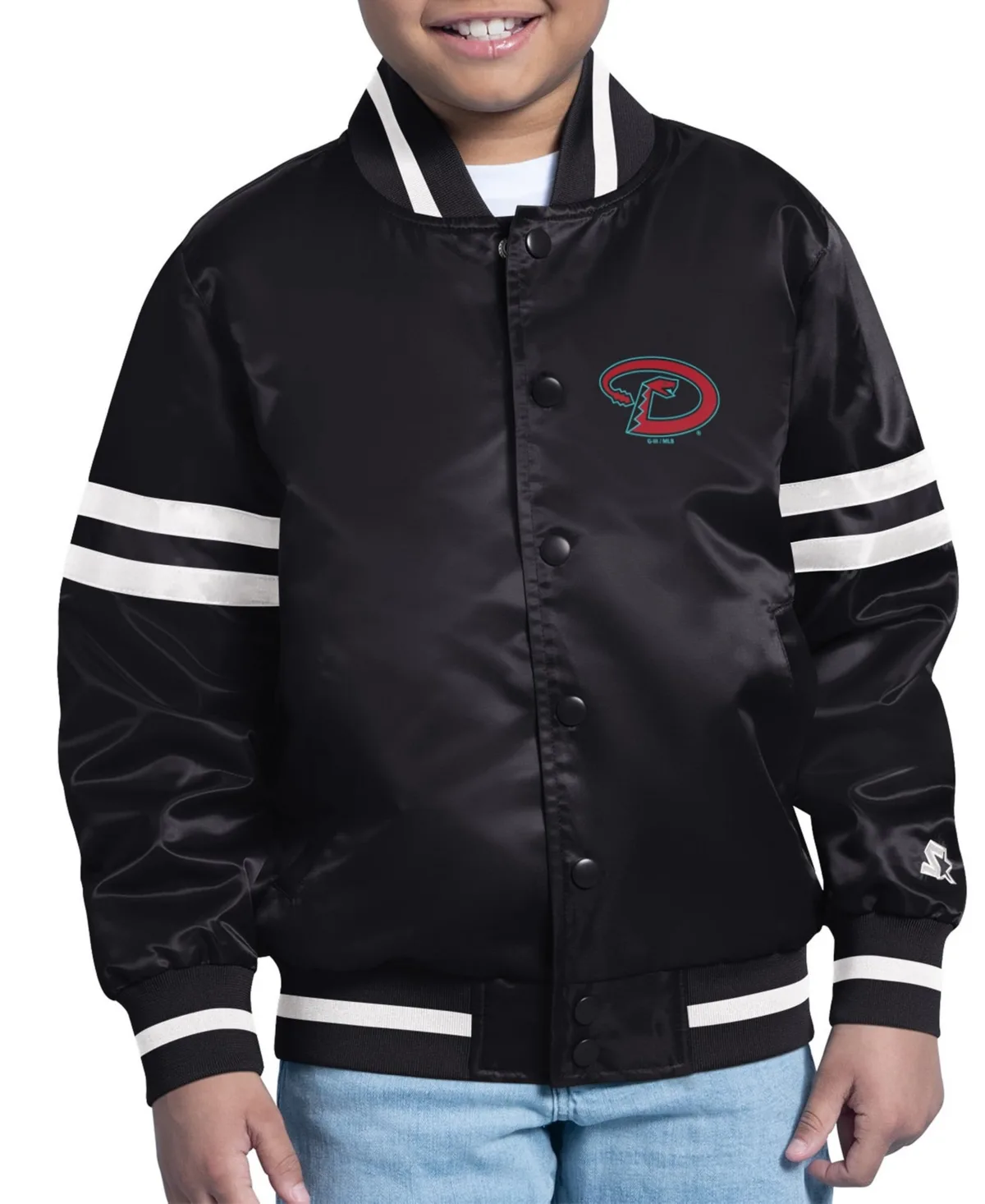Arizona Diamondbacks Team Logo Full-Snap Satin Varsity Jacket by Starter