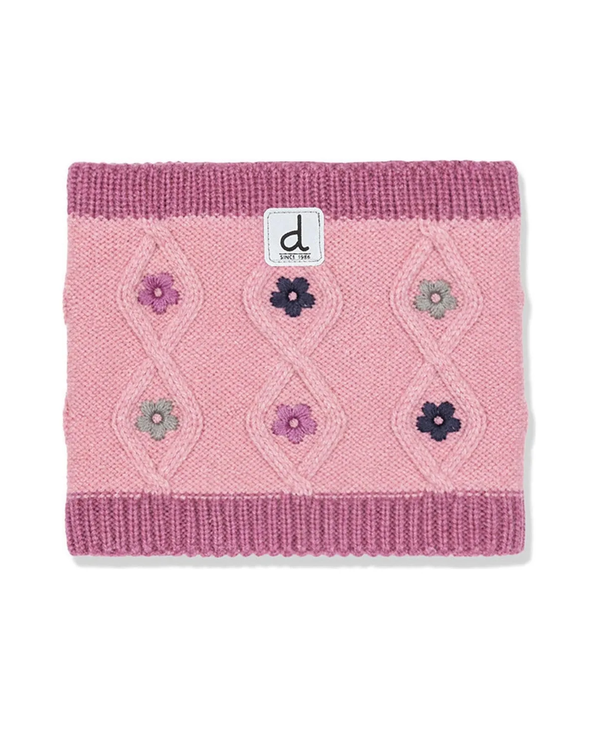 Cable-Knit Floral Neckwarmer by Deux Par Deux