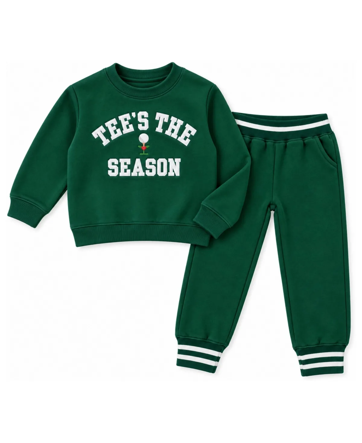 Tees the Season Holiday Golf-Themed Sweatshirt and Joggers, 2-Piece Set by Bits & Bows