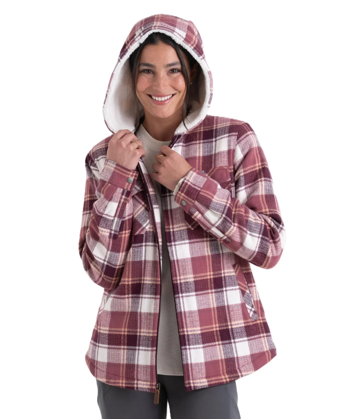 Woodland Berber Lined Hooded Shirt Jacket