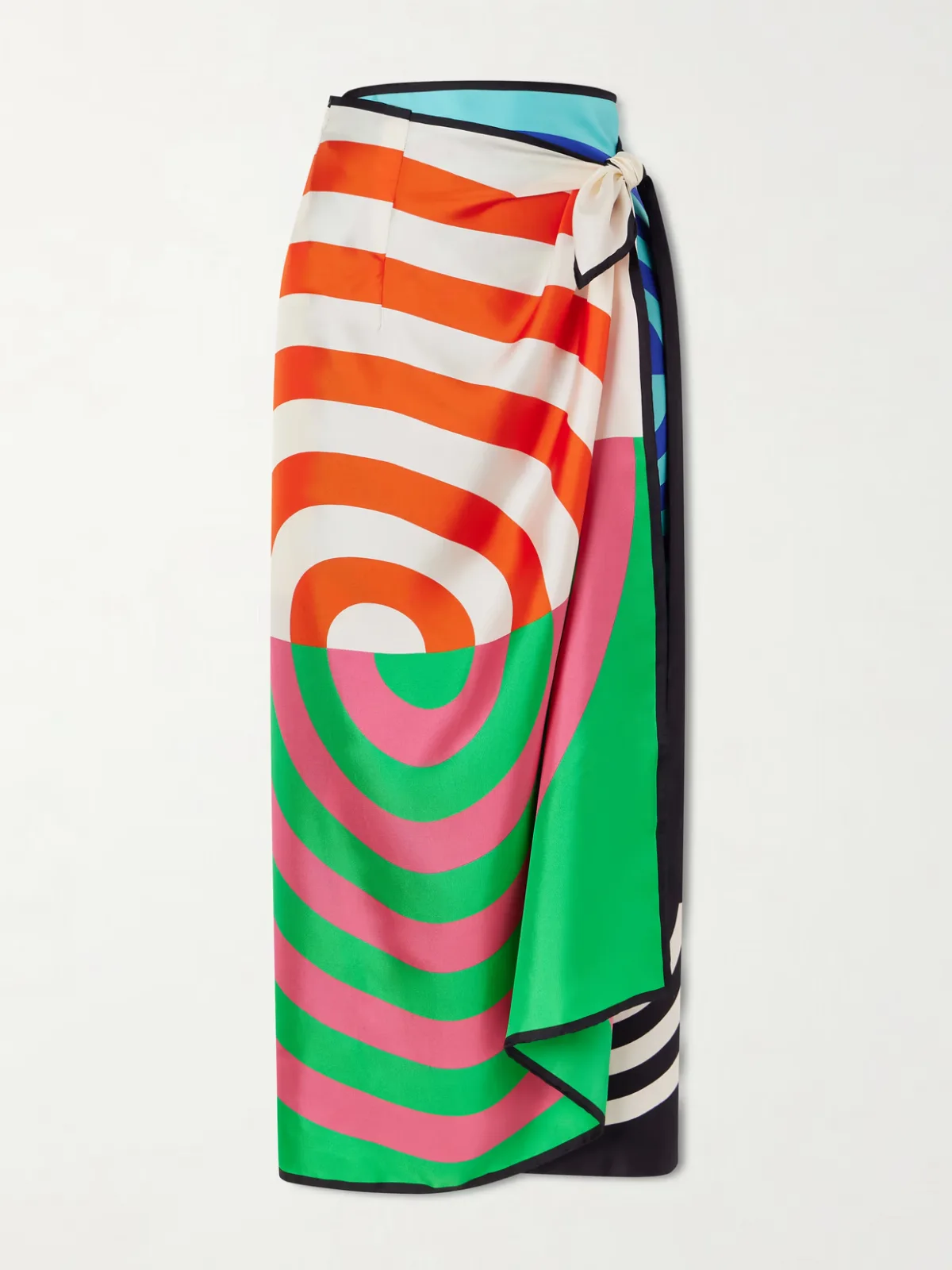 - Printed Silk Wrap Scarf-skirt -