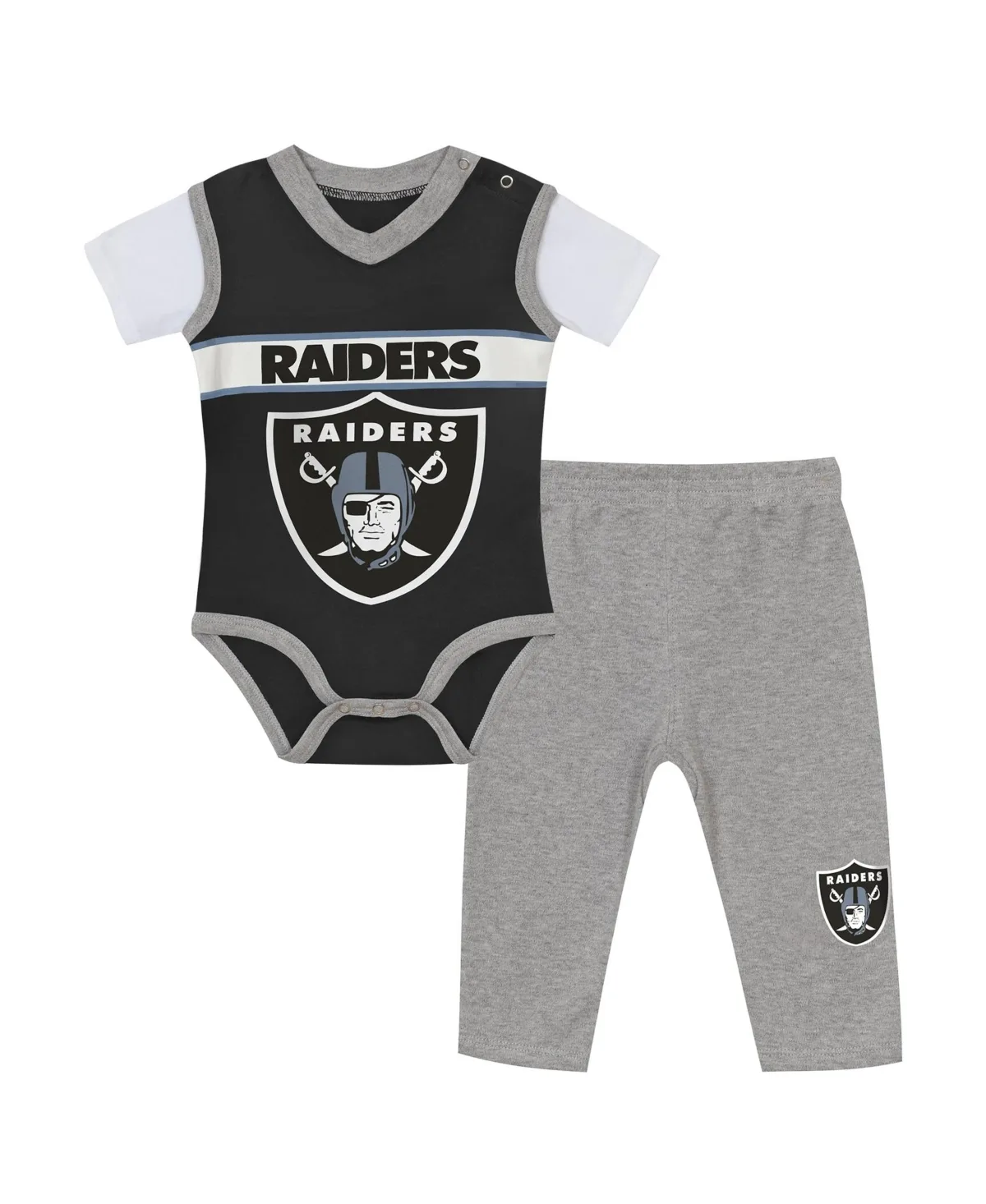 Las Vegas Raiders Short-Sleeve Bodysuit and Pants, 2-Piece Set by Outerstuff