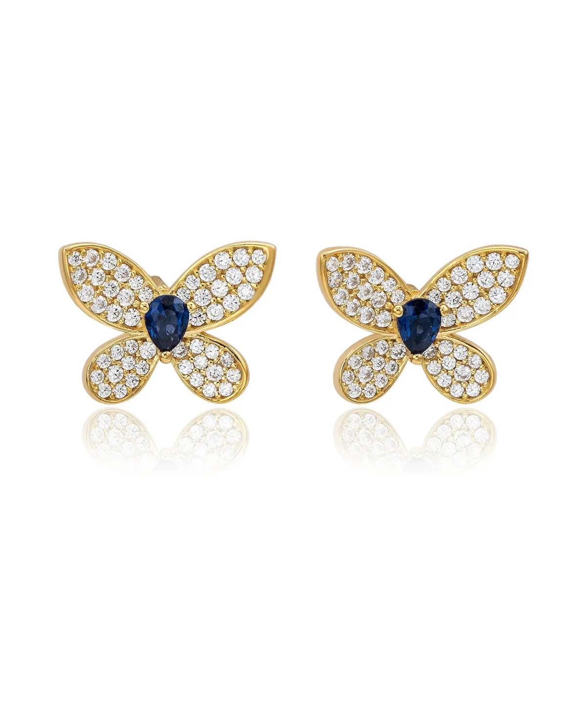 Cubic Zirconia Butterfly Earrings by Suzy Levian New York