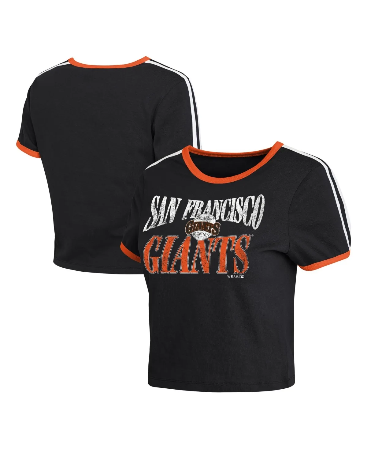 San Francisco Giants Cropped Throwback Ringer Baby T-Shirt by Wear by Erin Andrews