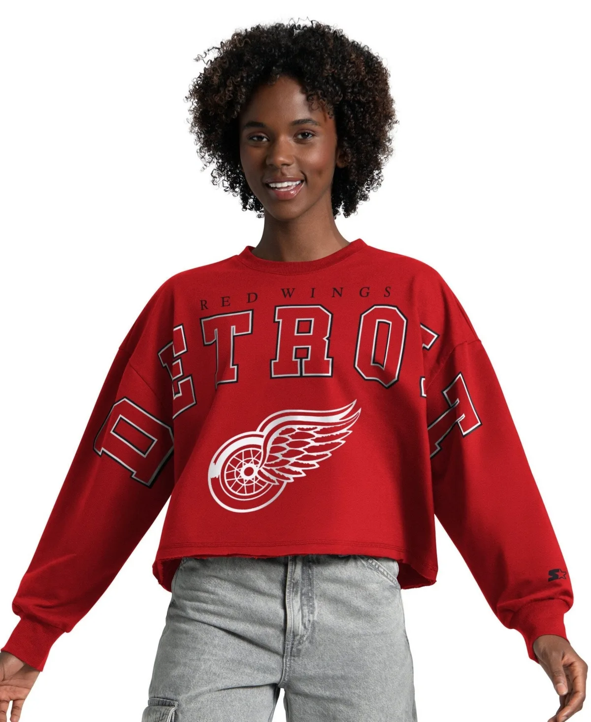 Detroit Red Wings Bleachers Cropped Drop Shoulder Sweatshirt