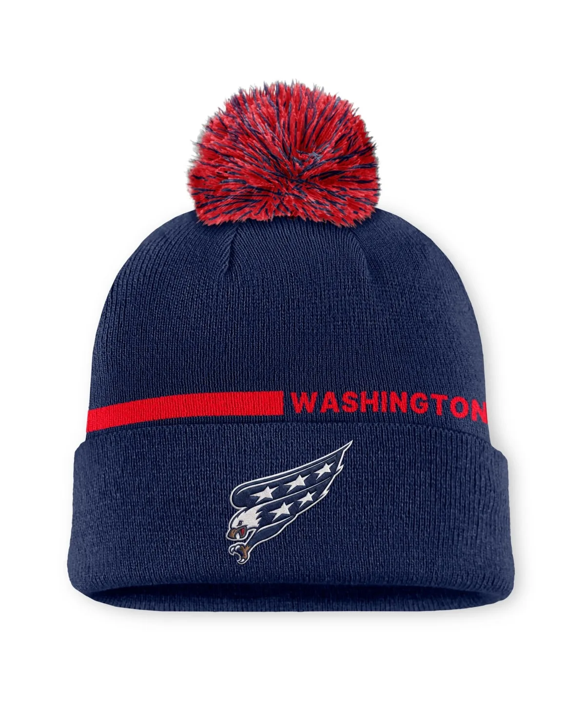 Washington Capitals Authentic Pro Alternate Cuffed Knit with Pom Hat by Fanatics