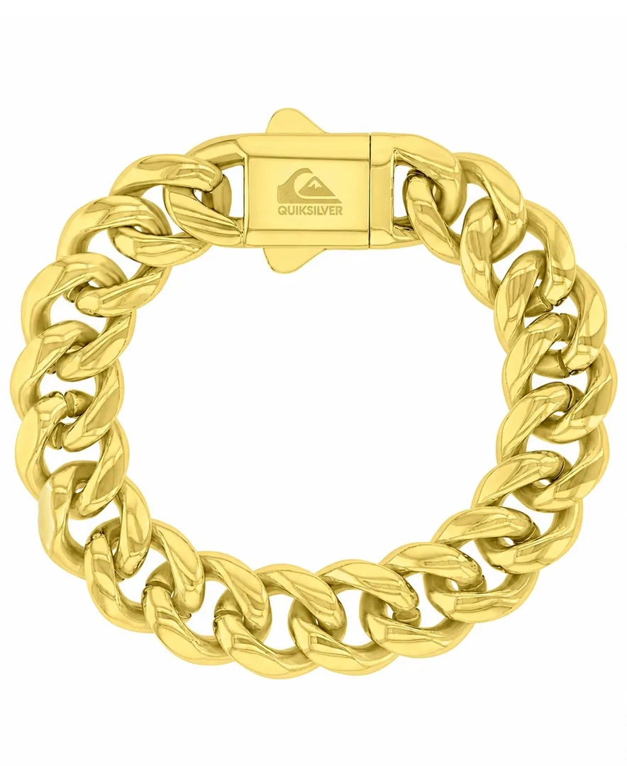 Miami 18k Yellow Gold-Plated Cuban Chain Bracelet by Quiksilver