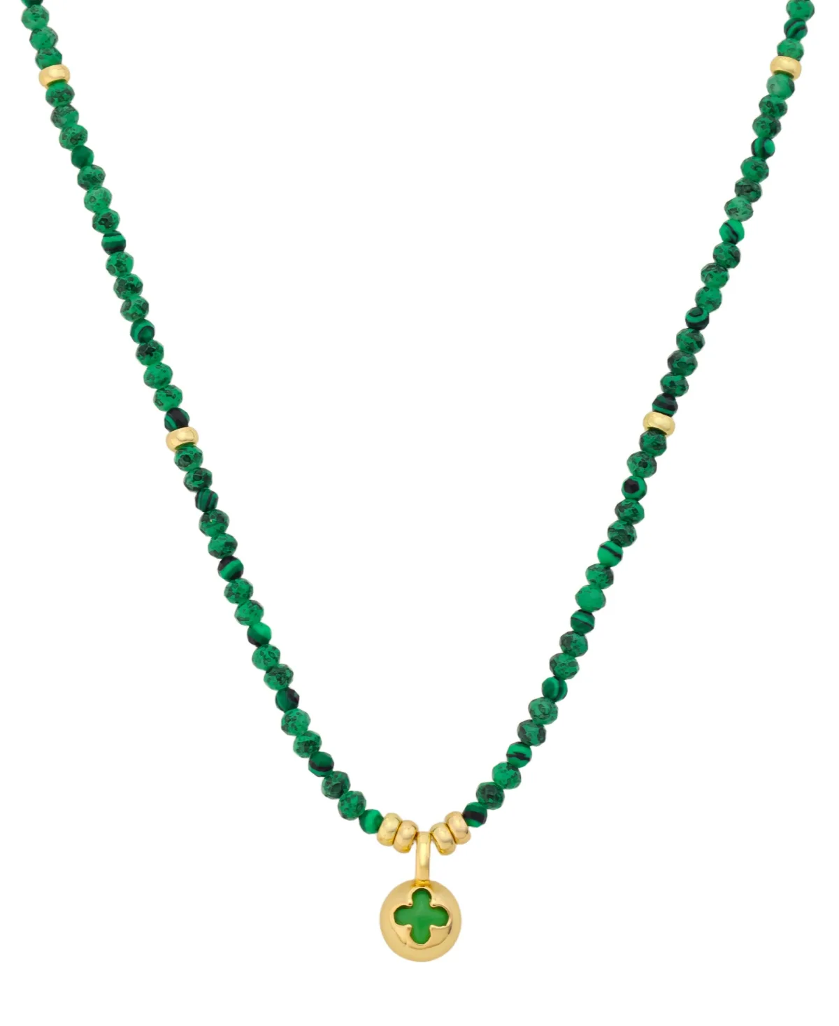Malachite Gold-Plated Lobster Clasp Necklace by Unwritten