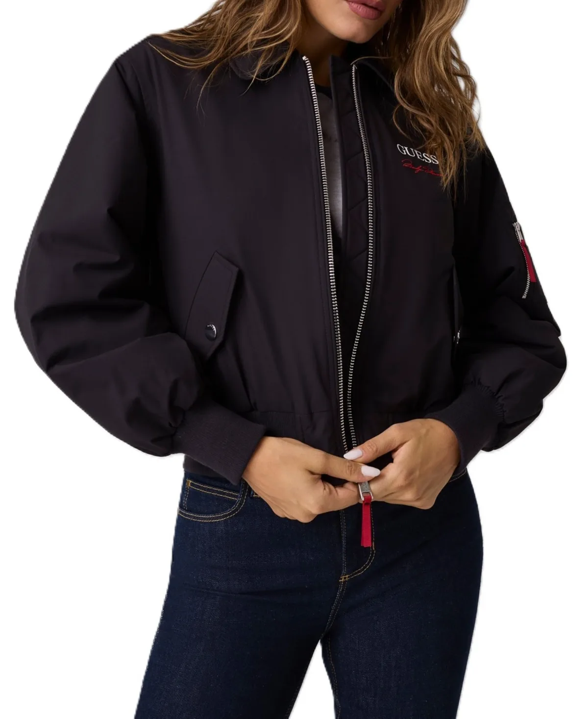 Marilyn Long-Sleeve Bomber Jacket by GUESS