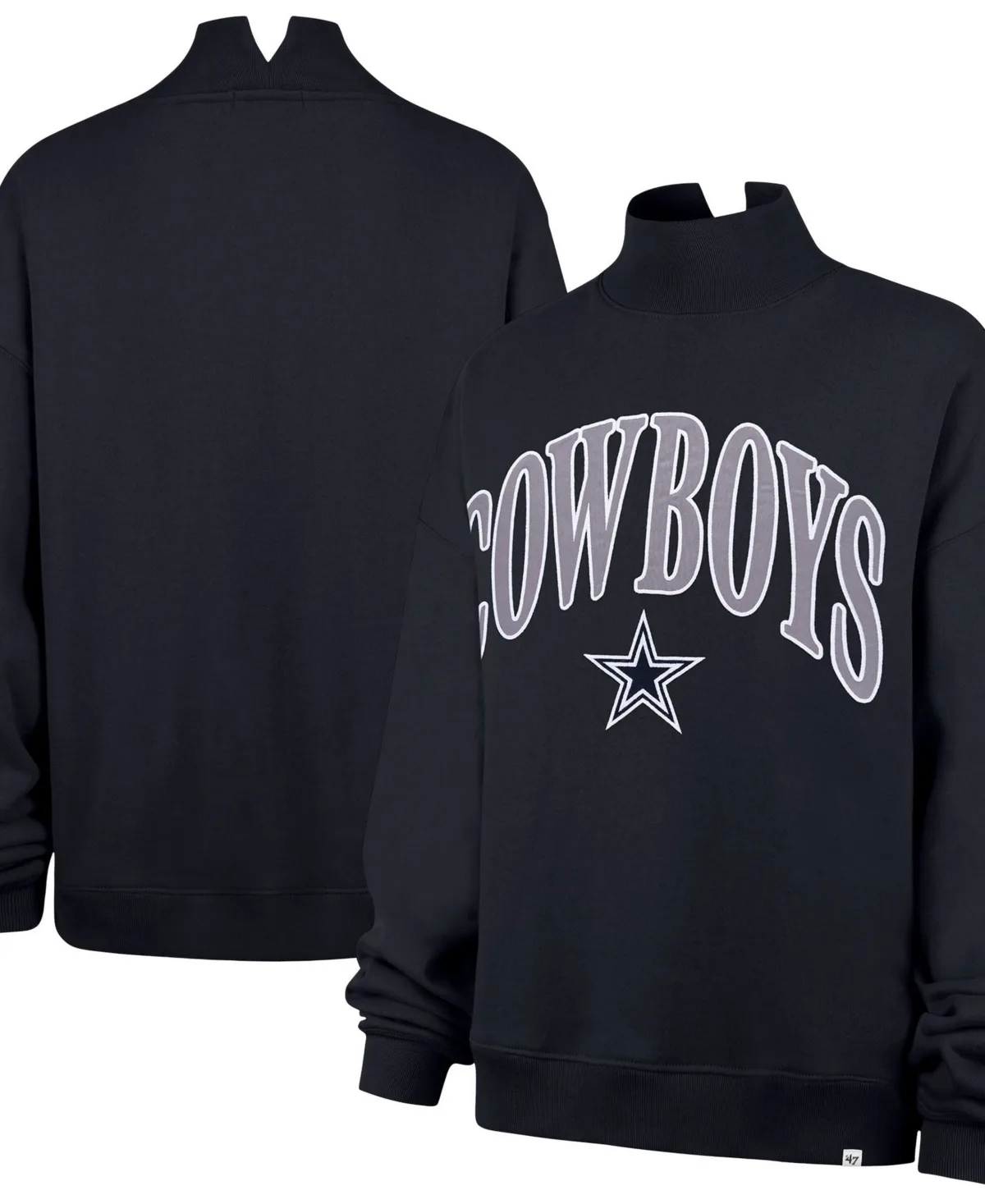 Dallas Cowboys Oversized Vantage Mock Neck Sweatshirt by 47 Brand