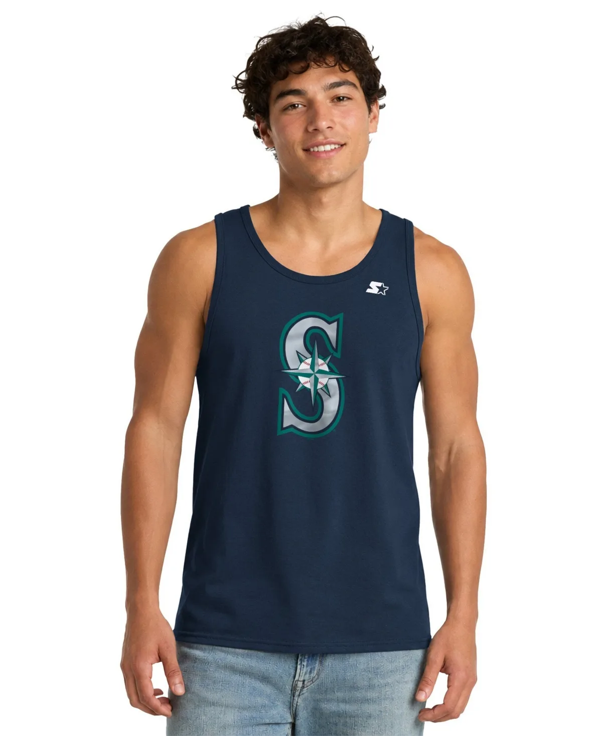 Seattle Mariners Sleeveless Screen Print Tank Top by Starter