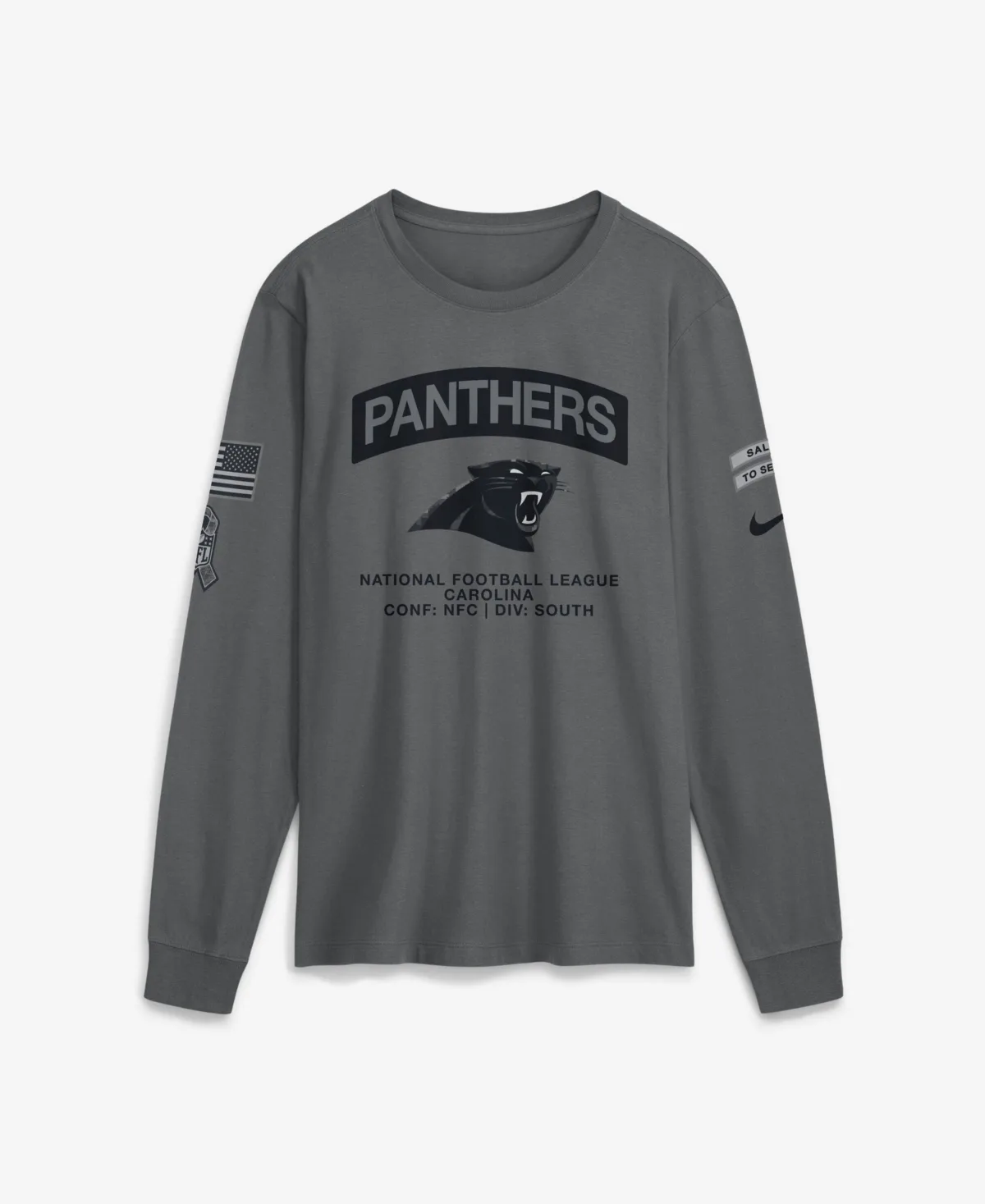 Carolina Panthers 2026 Salute to Service Long Sleeve T-Shirt