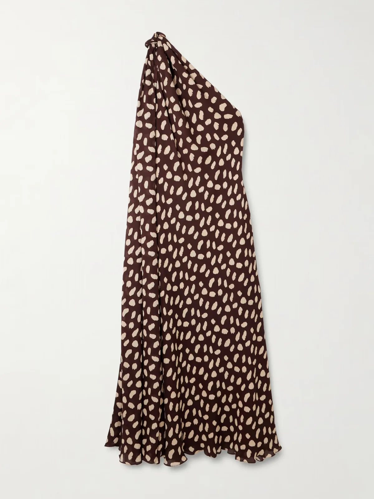 - Elegant Freedom One-shoulder Printed Silk-georgette Maxi Dress -
