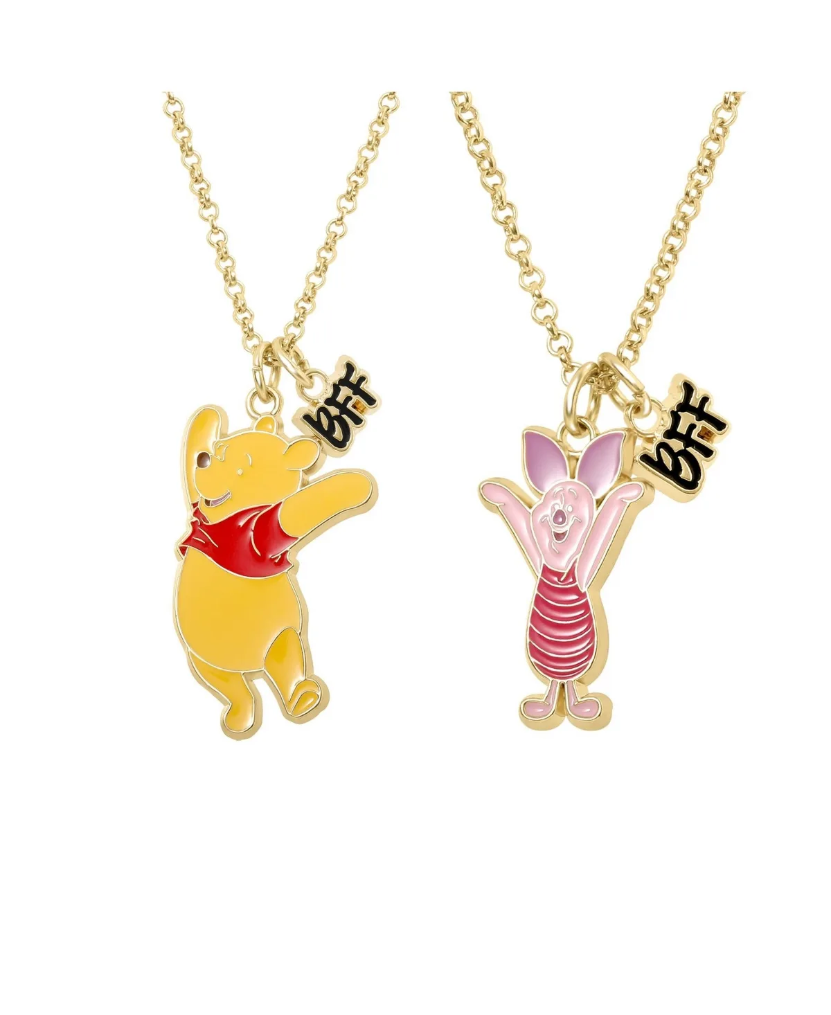 Gold-Tone Winnie the Pooh and Piglet Bff Necklaces, 2-Piece Set by Disney