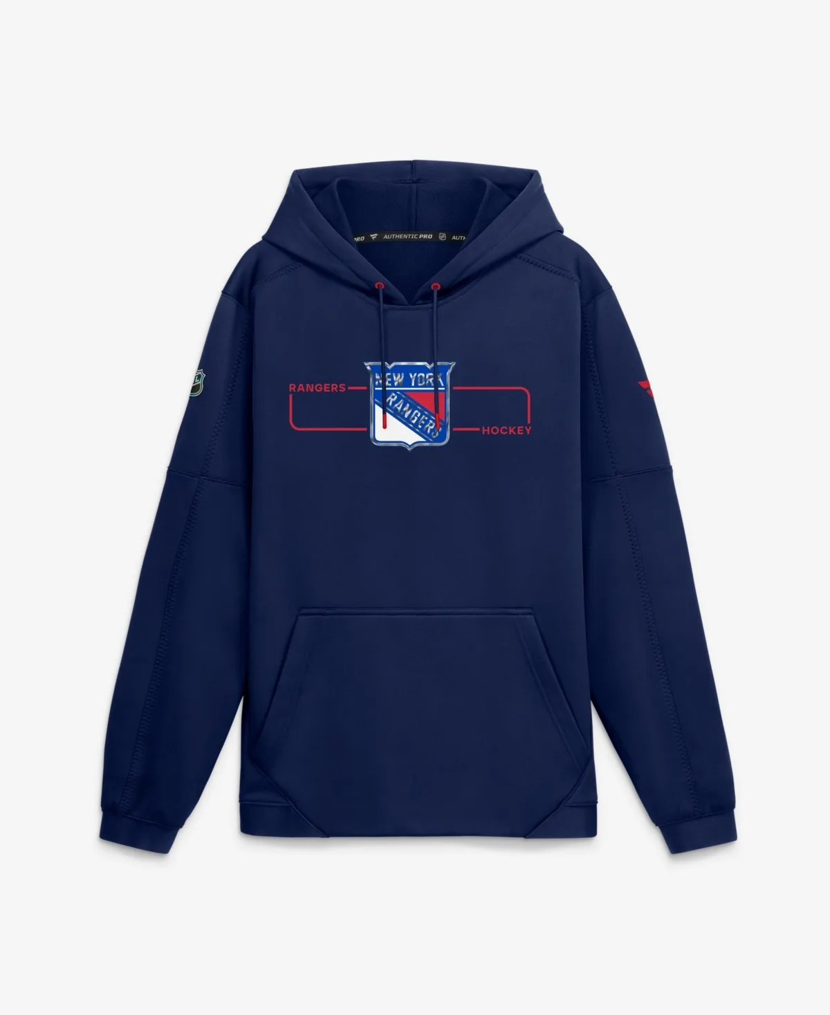 New York Rangers Authentic Pro Rink Fleece Pullover Hoodie
