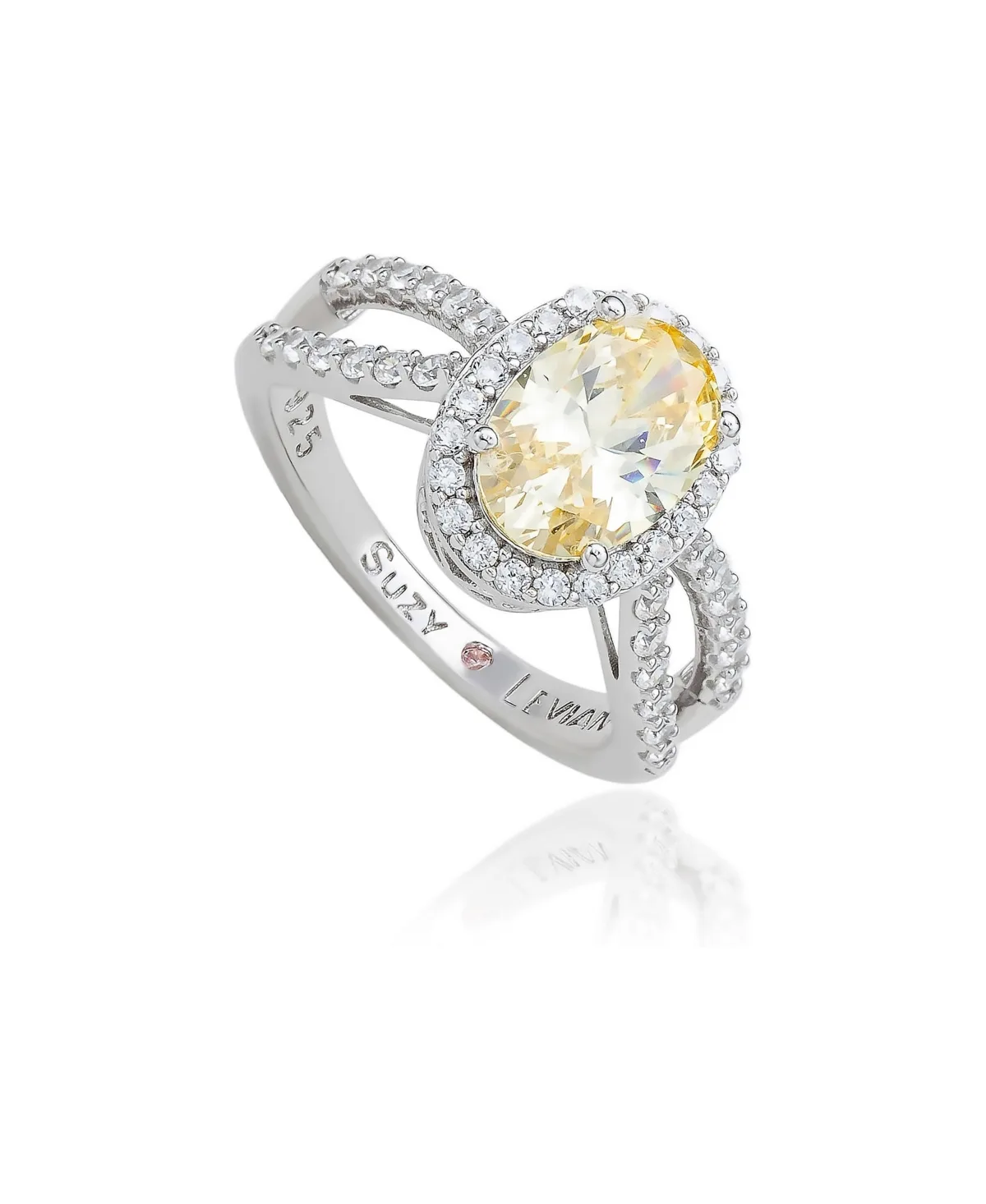 Oval Cubic Zirconia Engagement Ring by Suzy Levian New York
