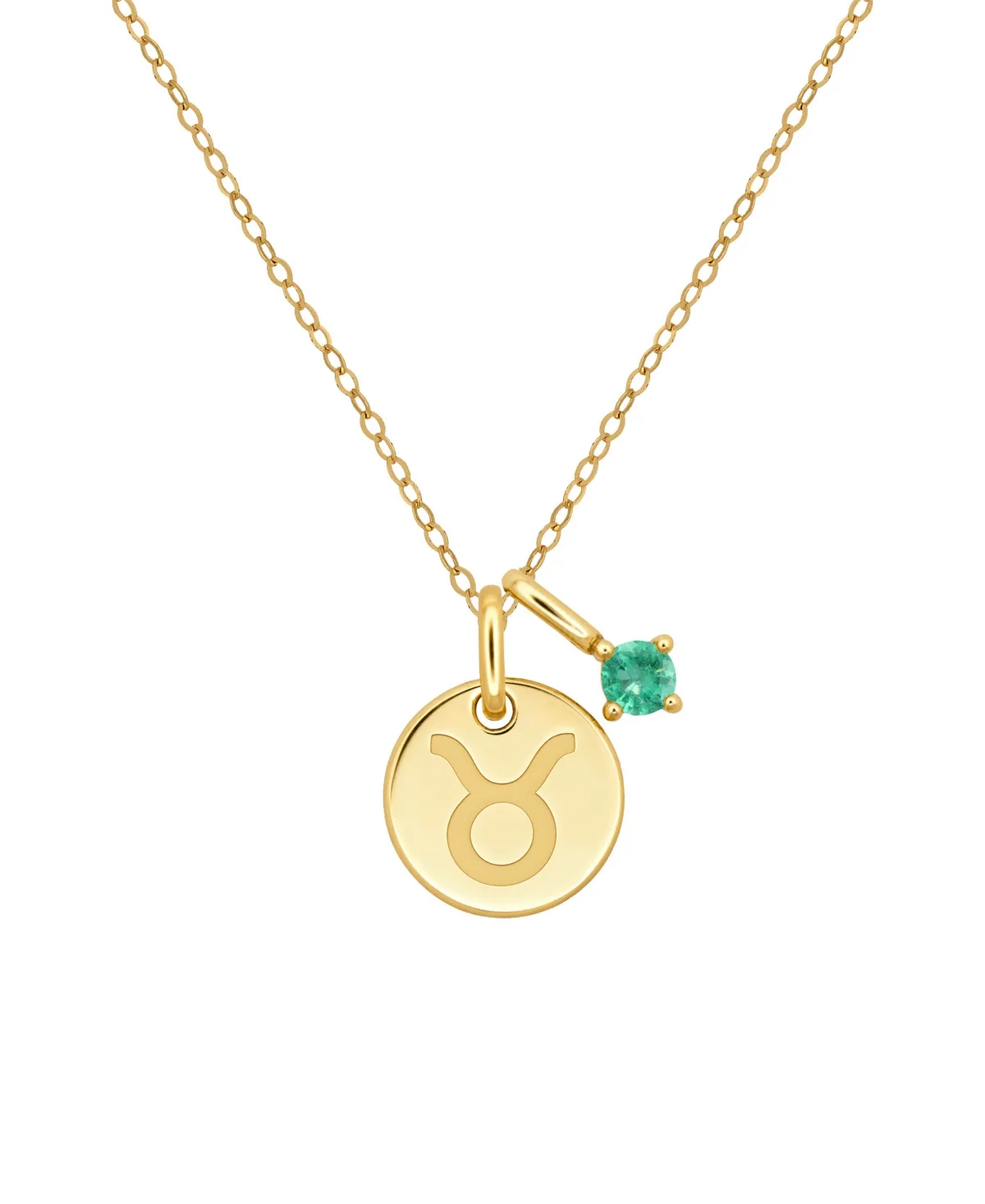 Emerald Taurus Zodiac Pendant (1/8 ct. t.w.) in 14k Yellow Gold by Macy's