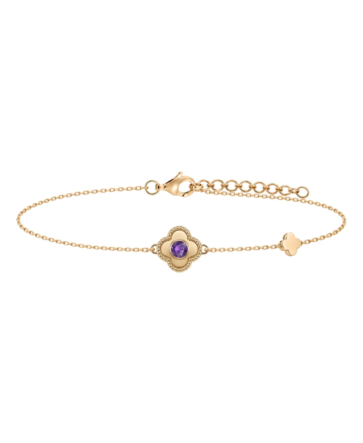 Amethyst Clover Bracelet (1/6 ct. t.w.) in 14k Gold by Macy's