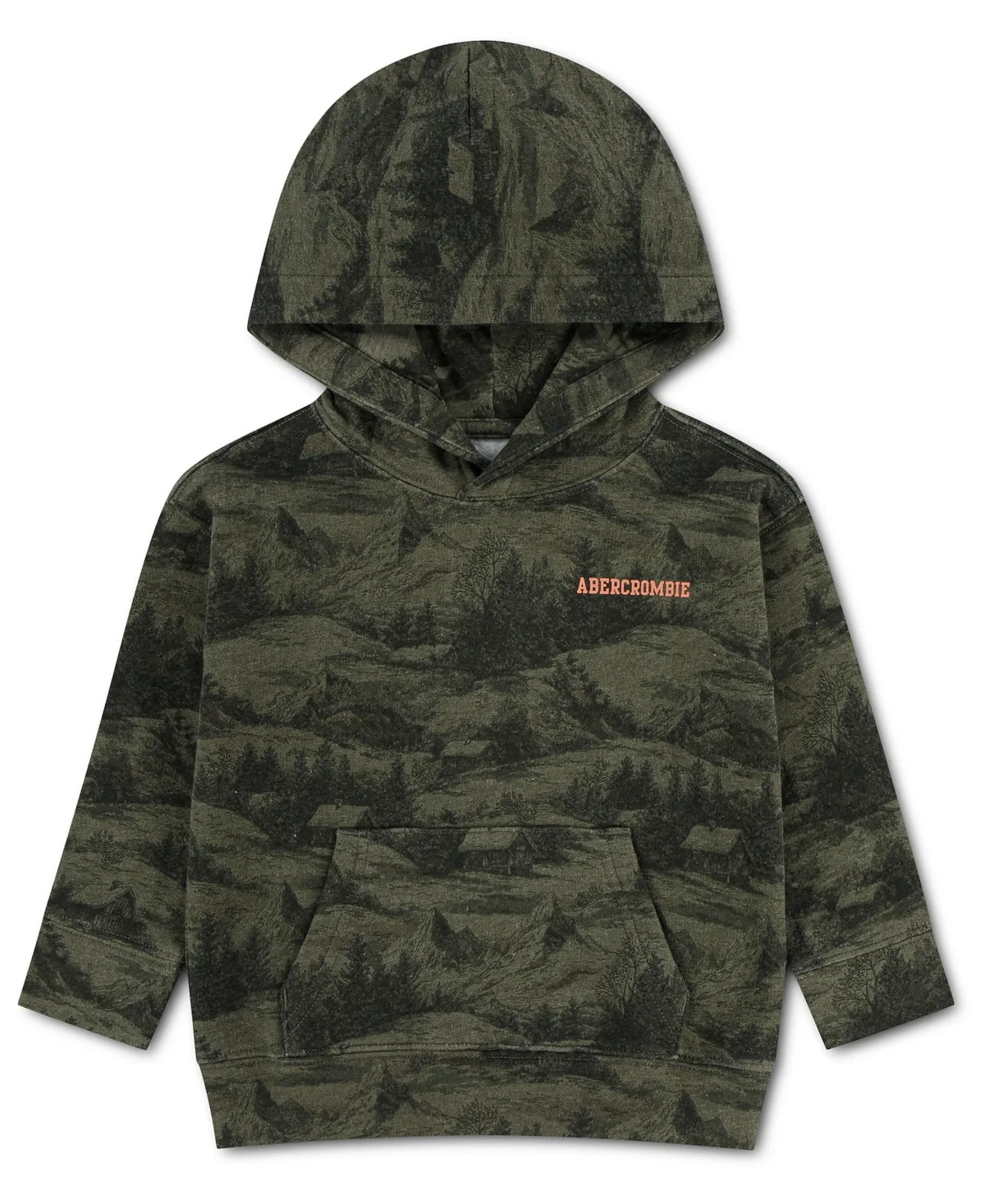 Forest Printed Fleece Kangaroo Pocket Pullover Hoodie by Abercrombie Kids