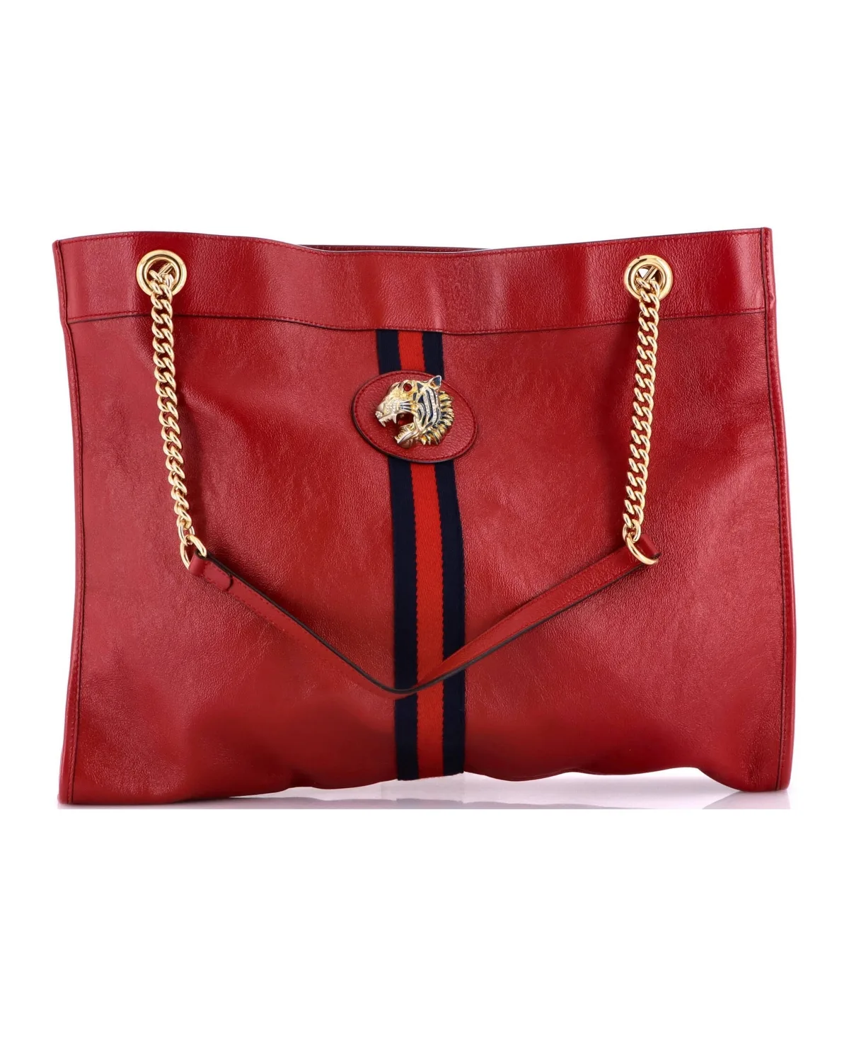 Pre-Owned Large Rajah Chain Tote Leather by Gucci