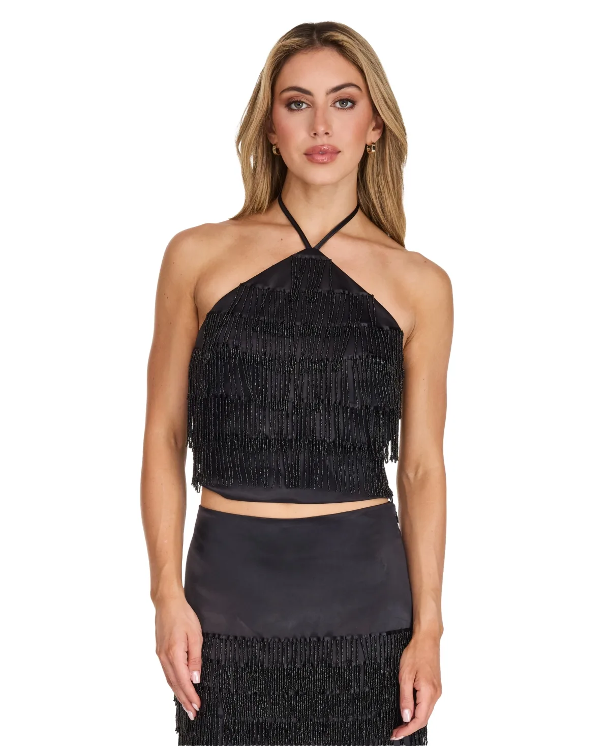 Brielle Halter Beaded Crop Top by Kittenish