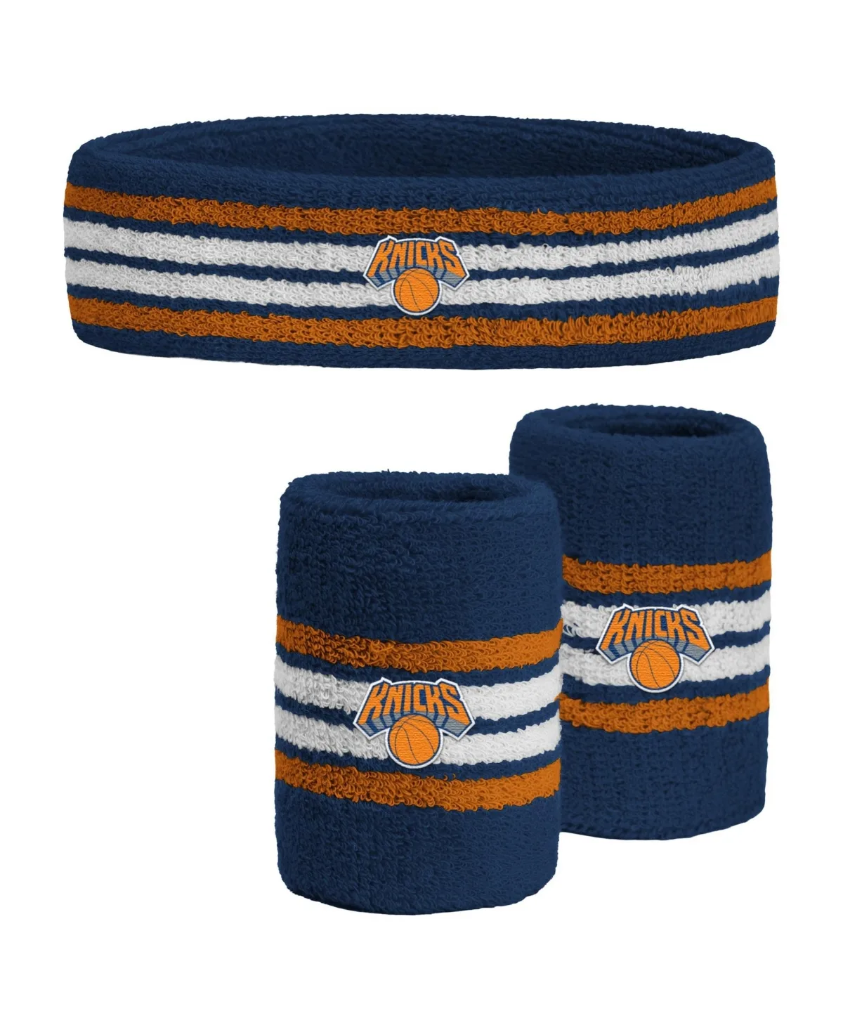 New York Knicks Team Stripe Headband and Wristbands Combo Set, 3-Pack by Pro Compression