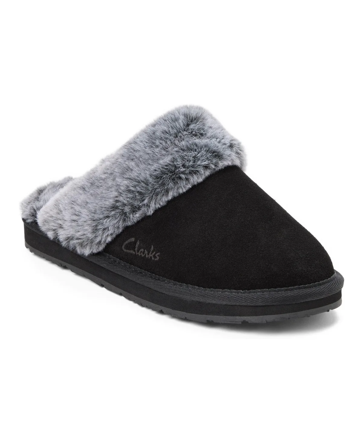 Memory Foam Faux Fur Cuff Scuff Slippers