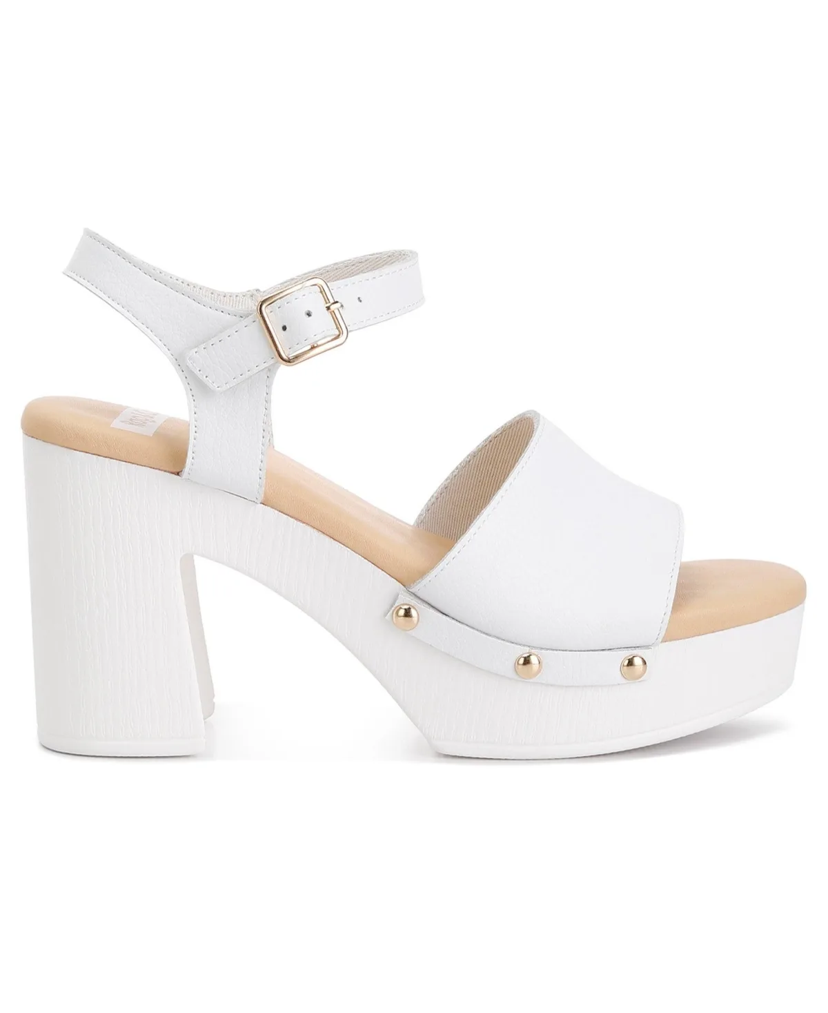 Sawor Recycled Leather High Block Sandals by Rag & Co