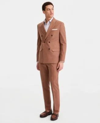 Modern Fit Wool Silk Linen Double Breasted Suit Separates by Tommy Hilfiger