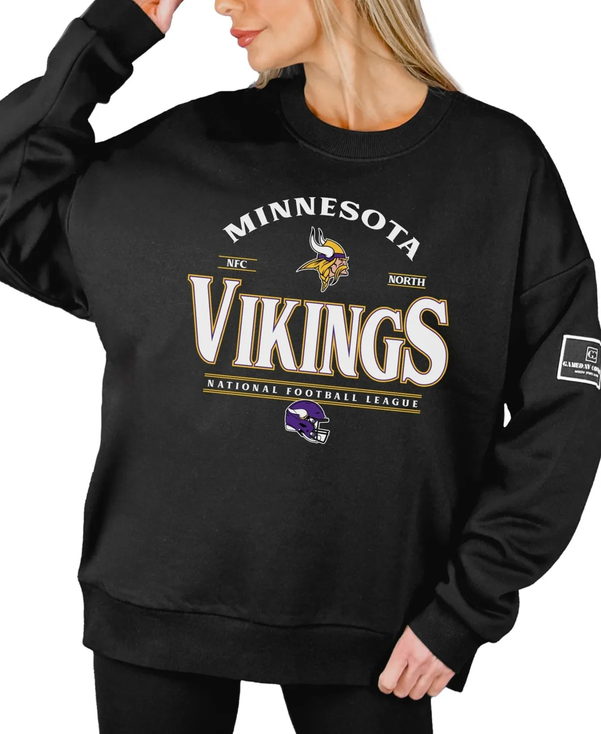 Minnesota Vikings Oversized Players Only Black Label Pullover Sweatshirt