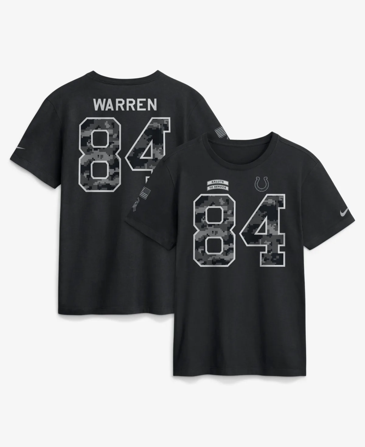 Tyler Warren Indianapolis Colts 2026 Salute to Service Name & Number T-Shirt