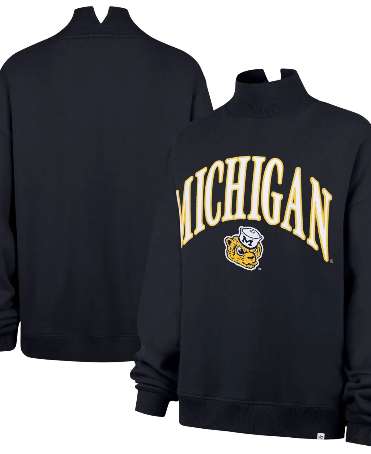 Michigan Wolverines Mock Neck Sweatshirt by 47 Brand