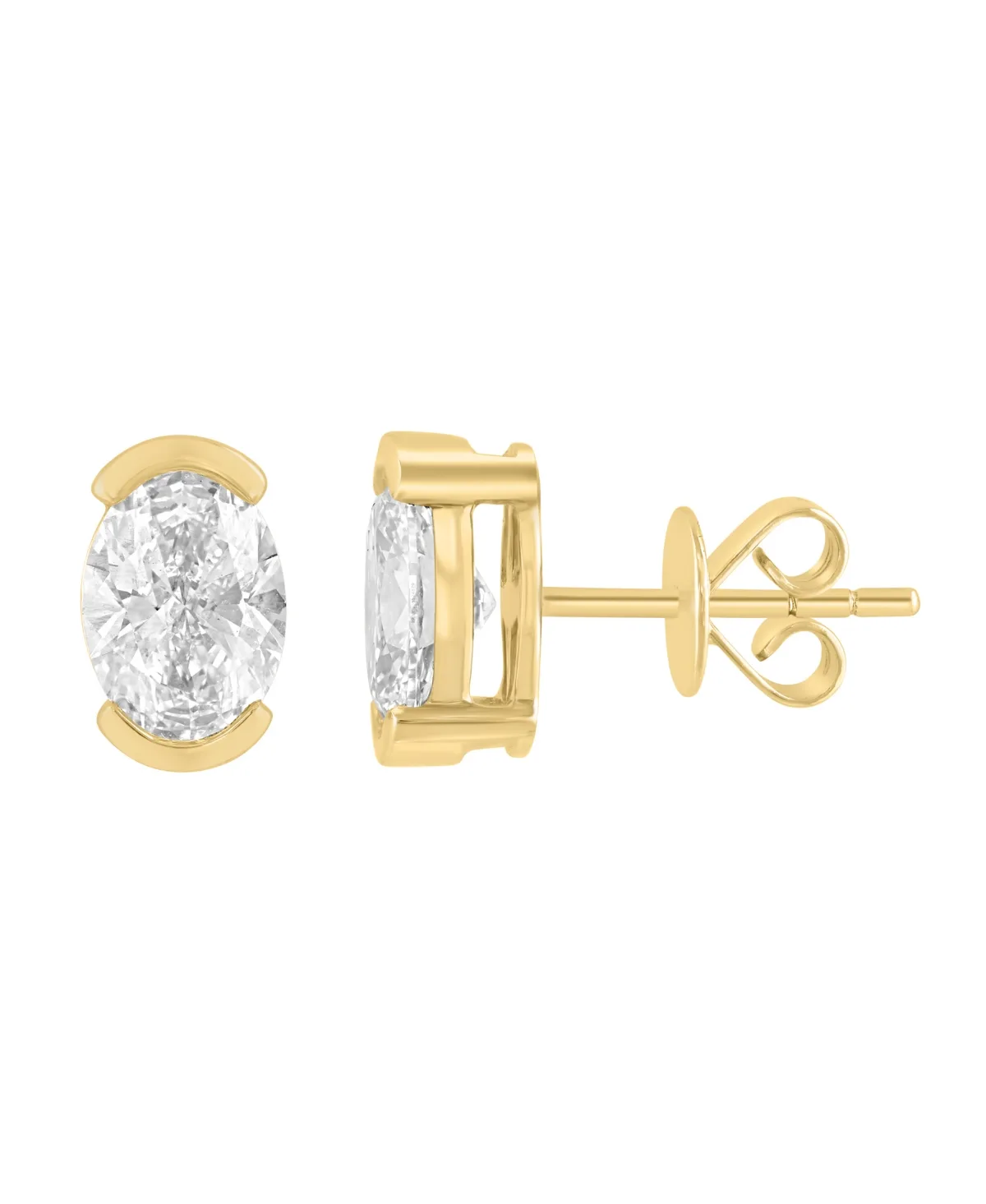 Lab Grown Diamond Oval Earrings (2 ct. t.w.) in 14K Yellow Gold by Effy