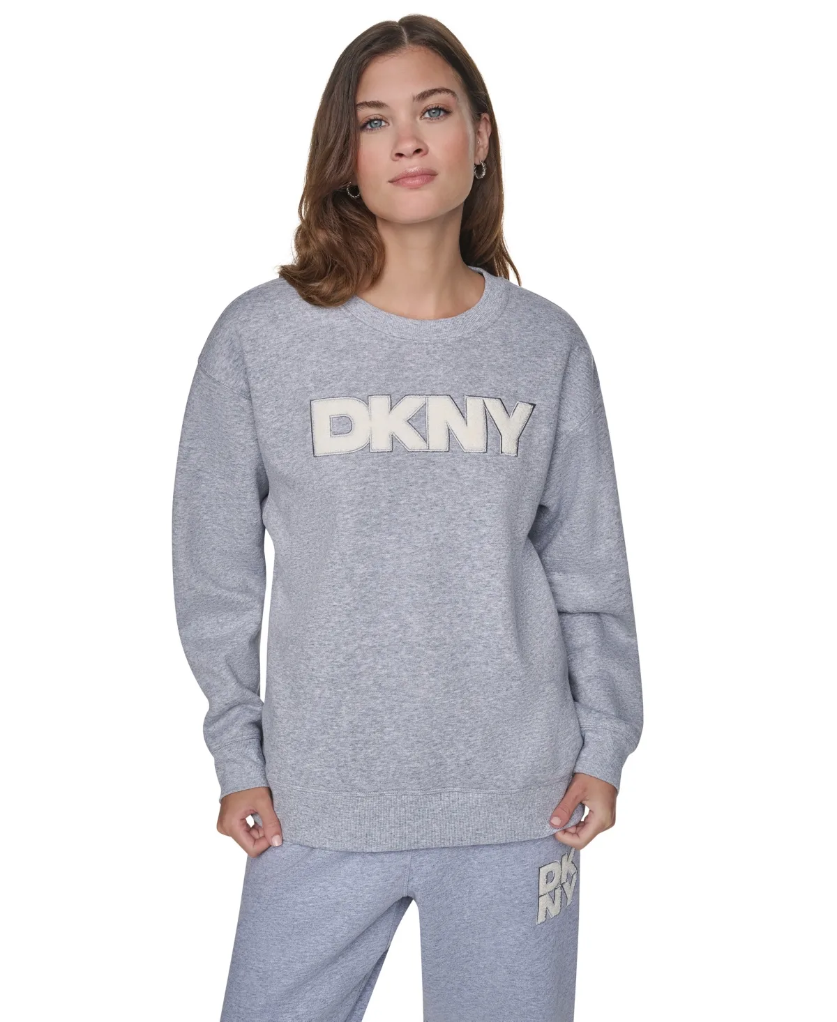 Sport Nolita Chenille Applique Logo Long-Sleeve Sweatshirt by DKNY