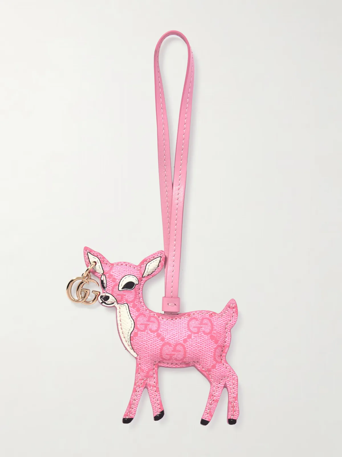 - Embellished Leather-trimmed Coated-canvas Bag Charm -