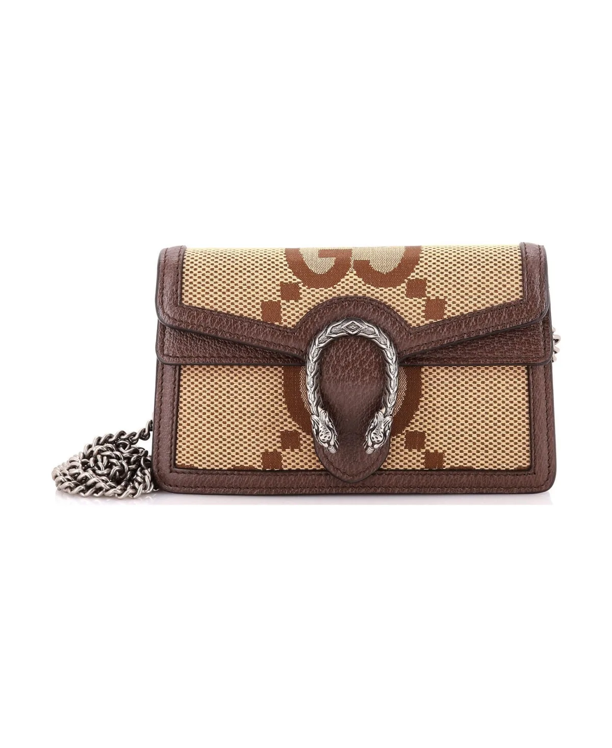 Pre-Owned Gucci Super Mini Dionysus Bag Jumbo GG Canvas by Gucci