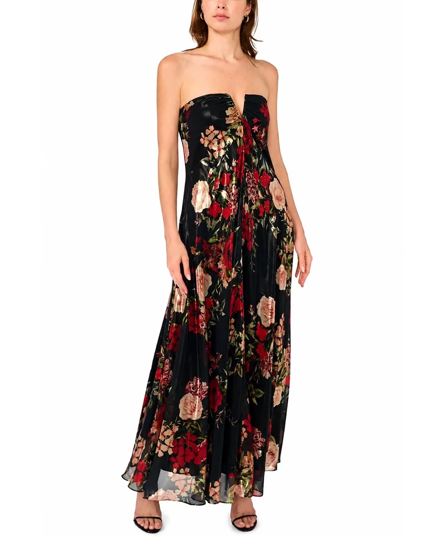 Emerson Floral-Print A-Line Strapless Maxi Dress by Parker